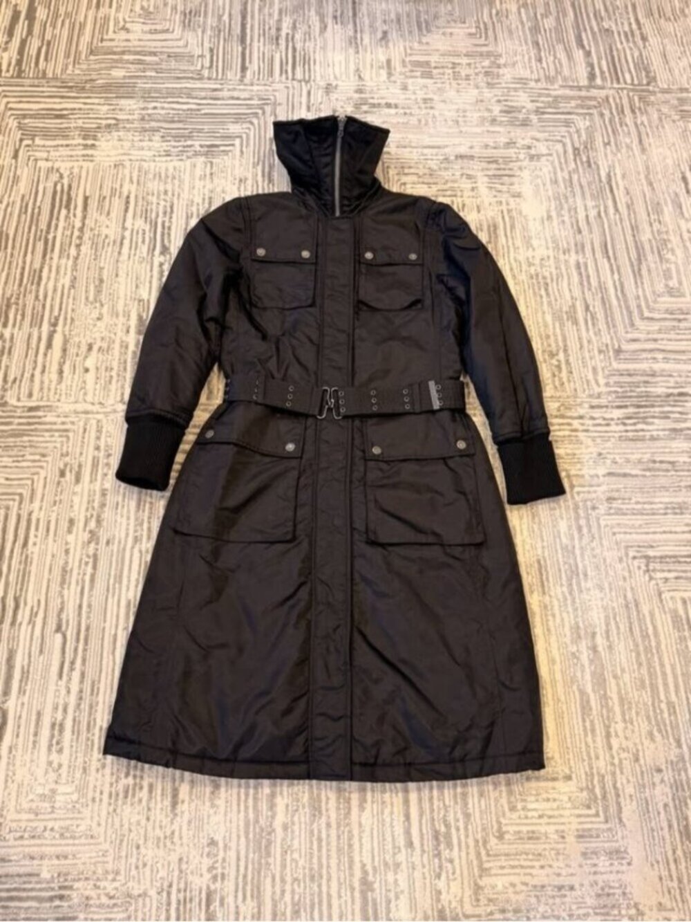 Nautica women's medium long waterproof Winter Trench belted coat MSRP $349.99